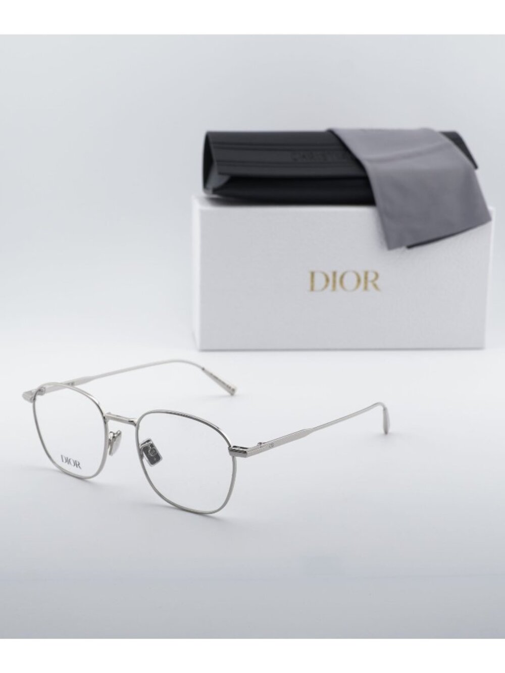 Dior DIORBLACKSUITO S2U F000 Square Eyeglasses 51mm - Silver